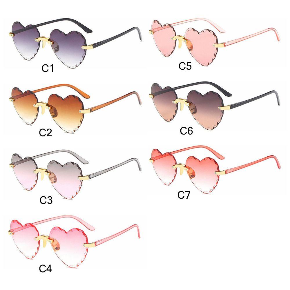 Lily Heart Sunglasses Cosplay Rimless Eyewear Love Heart Sunglasses