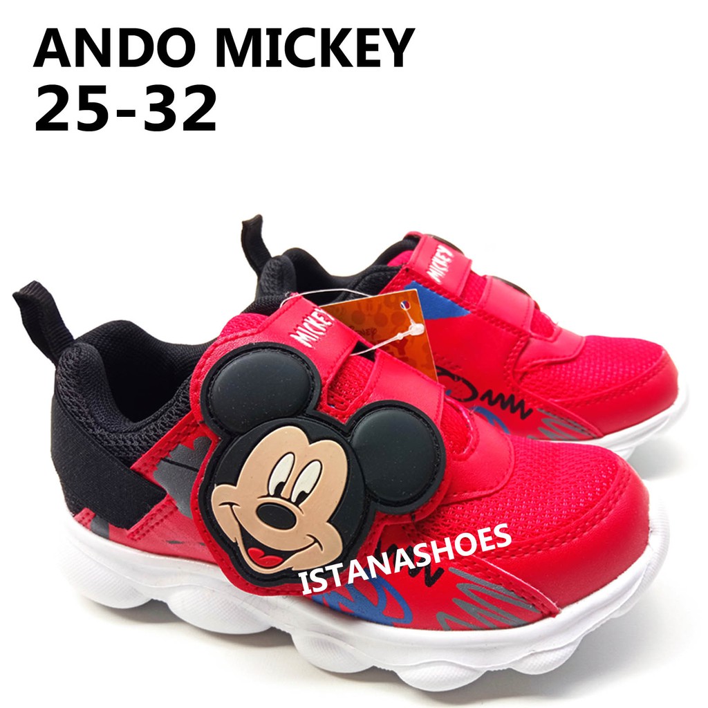 SEPATU ANDO KARAKTER MICKEY MOUSE SEPATU ANAK LAKI LAKI PEREMPUAN USIA 2 3 4 5 6 7 TAHUN MR