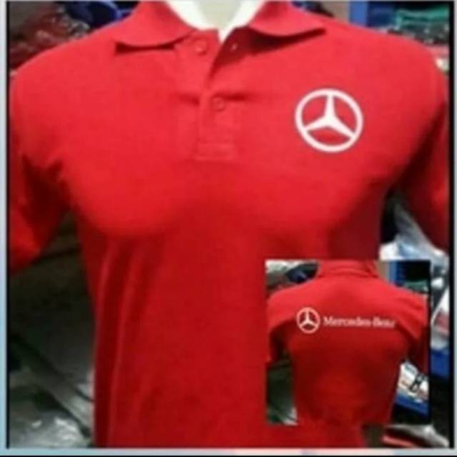 koas kerah polo mercedes benz murah t shirt polo shirt mobil mercedes benz merah