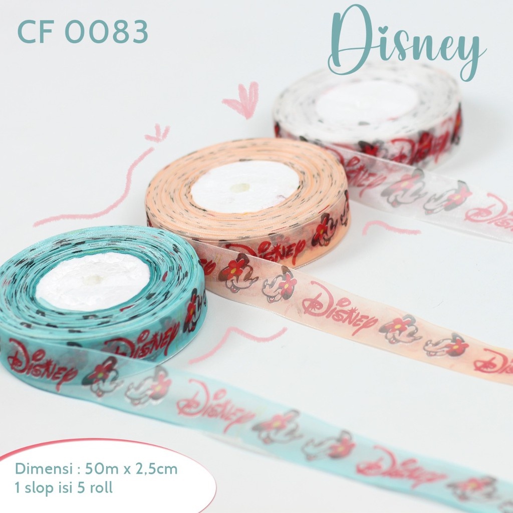 Pita Roll Organdi Disney CF0083 - 3 Pilihan Warna