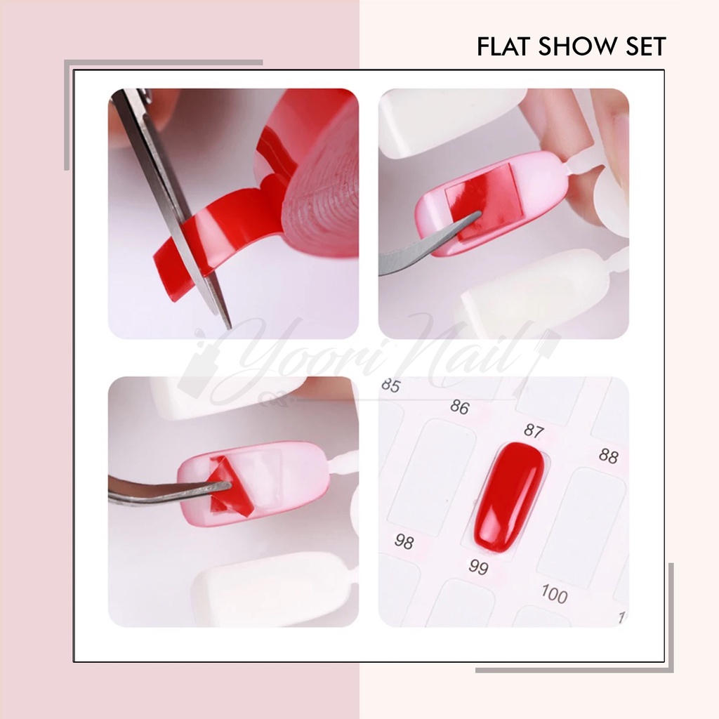 120pcs flat show nail tips kuku palsu display color book kutek display