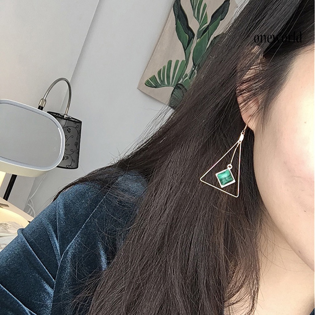 OW@ Creative Geometry Triangle Ear Hook Earrings Party Cocktail Women Jewelry Gift