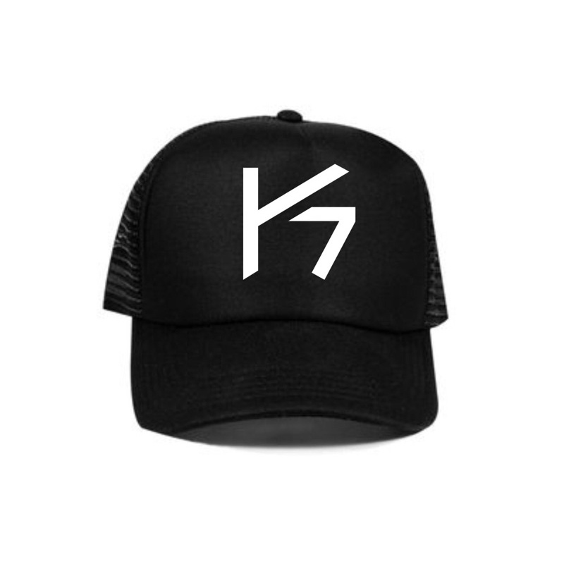 Topi Trucker Custom K capital - Hitam