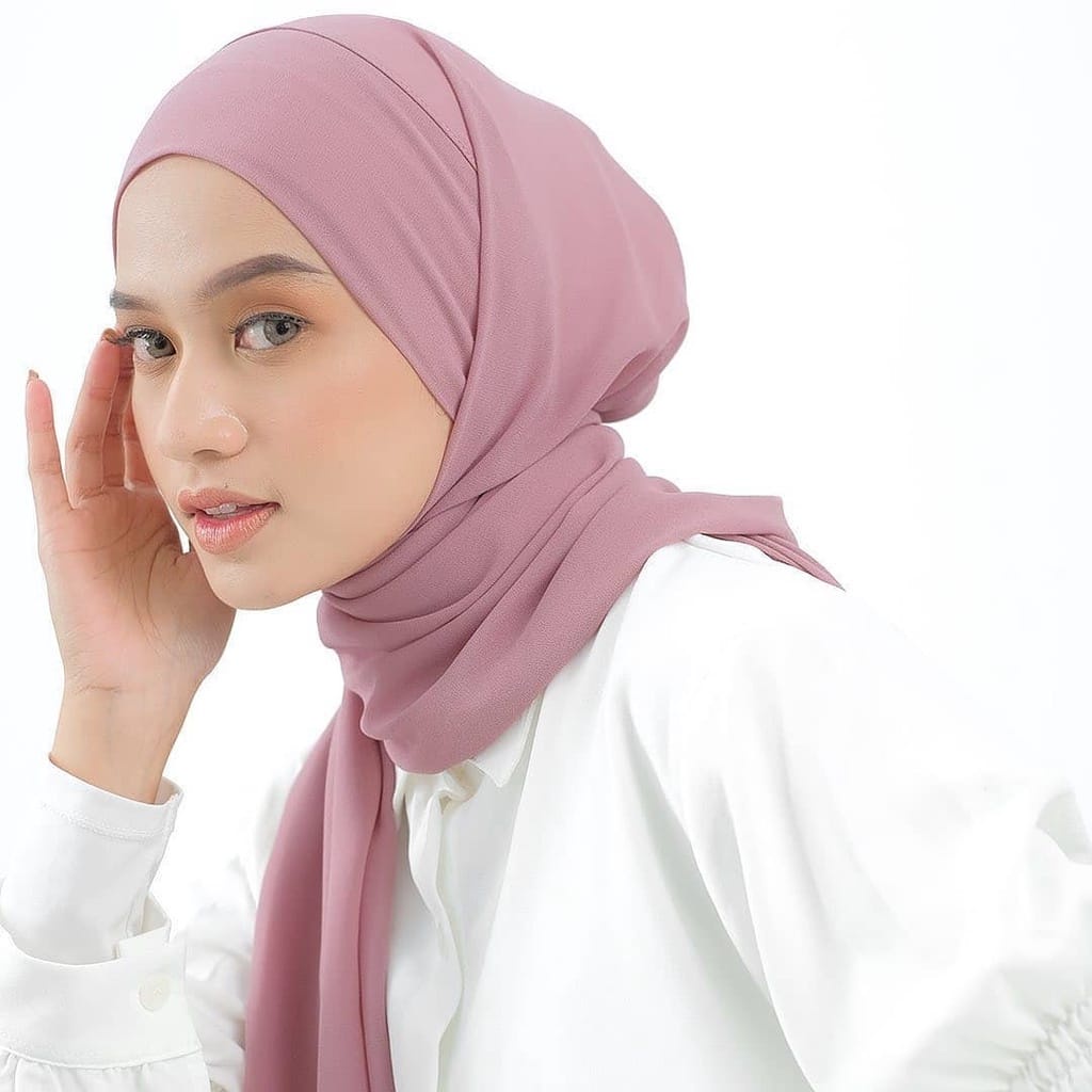 Hijab Pashmina Malay Instan Tali Belakang Pashmina instan melayu Ceruty BabyDoll Kerudung Pashmina Ikat Terbaru Safa Hijab