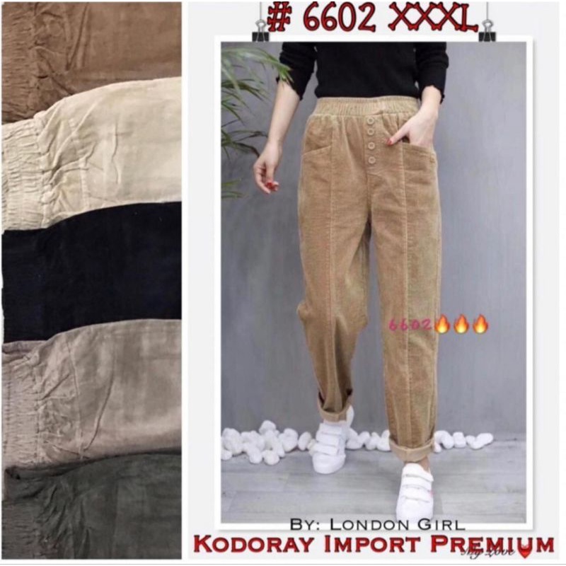 celana codoray import jumbo muat ampe 80kg | corduroy pants | celana jumbo | hareem pants 6605 3XL 6602