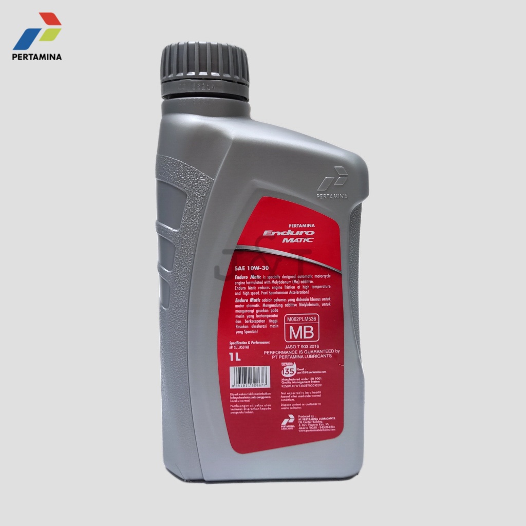 Oli Pertamina Enduro Matic 10W-30 API SL JASO MB 1 Liter