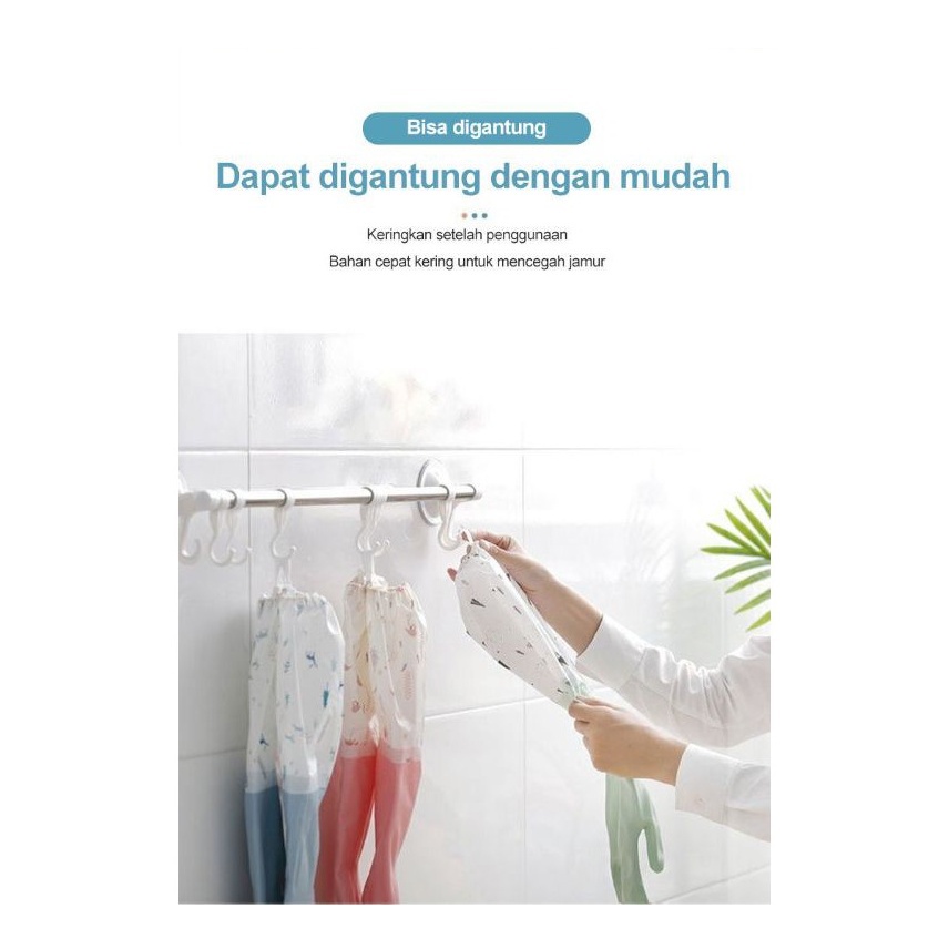 【COD+Pengiriman Cepat】YUN Mall Sarung Tangan Karet  panjang Cuci Piring &amp; Baju Panjang Lateks Anti Air Tebal Rubber Gloves Latex Waterproof