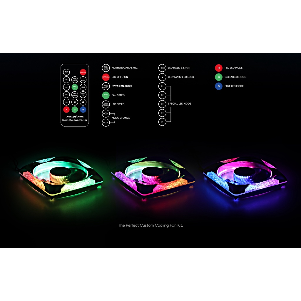 FAN CASE ABKO NCORE CC120 aRGB SPECTRUM SYNC 3in1 (Crystal White)