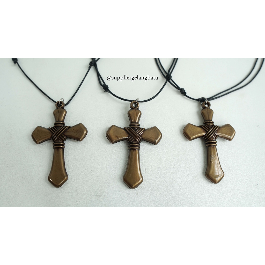 KALUNG SALIB ETNIK ADJUSTABLE NECKLACE KRISTIANI ANTI LUNTUR GROSIR