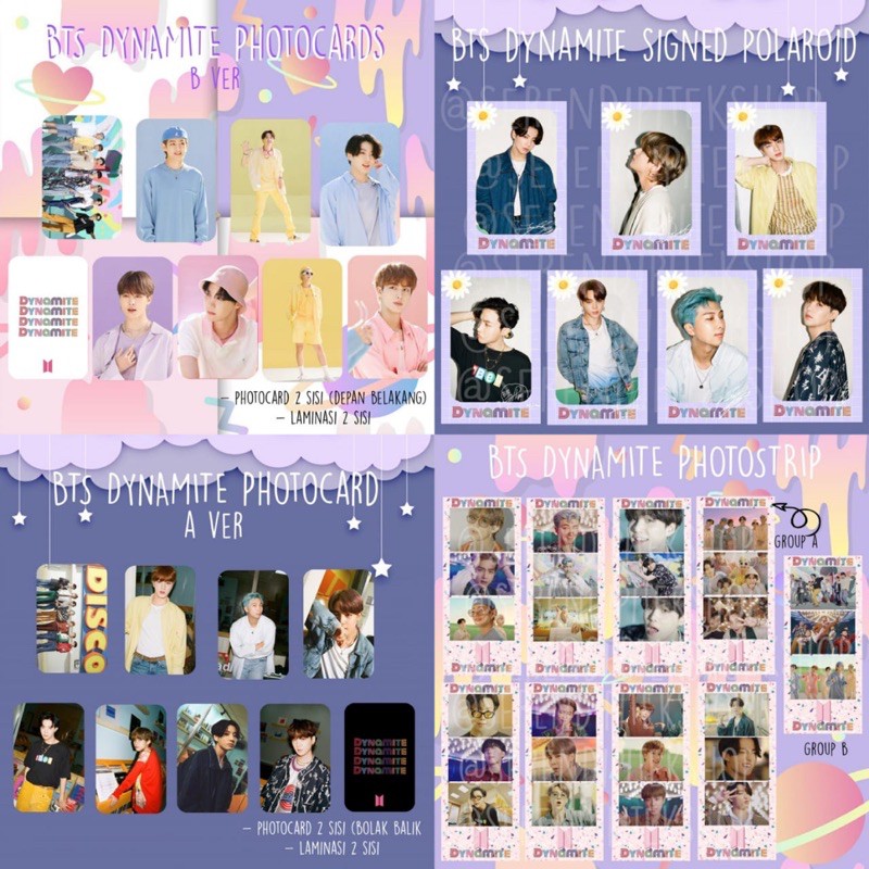 (SET) BTS DYNAMITE PHOTOCARD / SIGNED POLAROID / PHOTOSTRIP