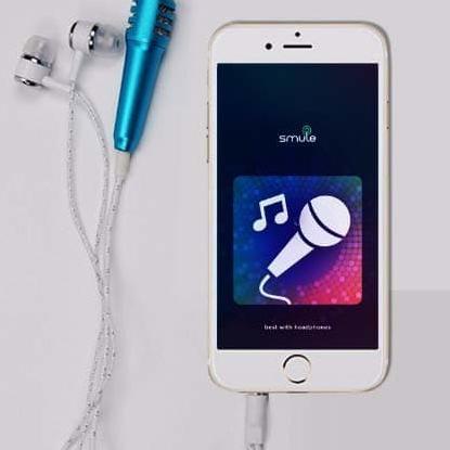 [VIP] Mic Smule Karaoke Headset Speaker Handsfree Microphone Mini Nyanyi Lagu Handphone Android Smartphone 