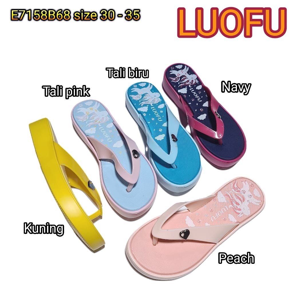 jelly sandal anak cewek luofu sendal jepit karet import E7158B68