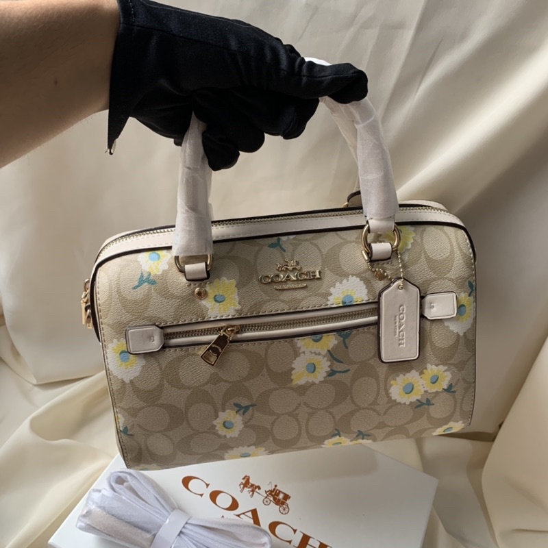 Coach Rowan Satchel In Signature Canvas With Daisy Print (C2849)