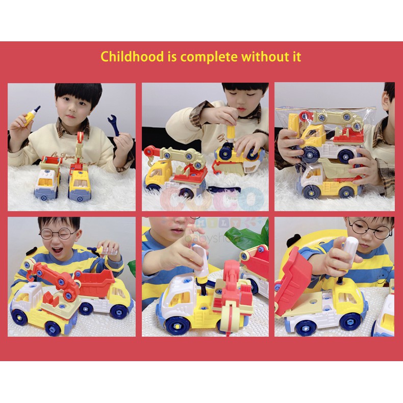 Mainan Anak PASTEL DIY Truk Truck Tank Pesawat Terbang Helikopter Ready Stock