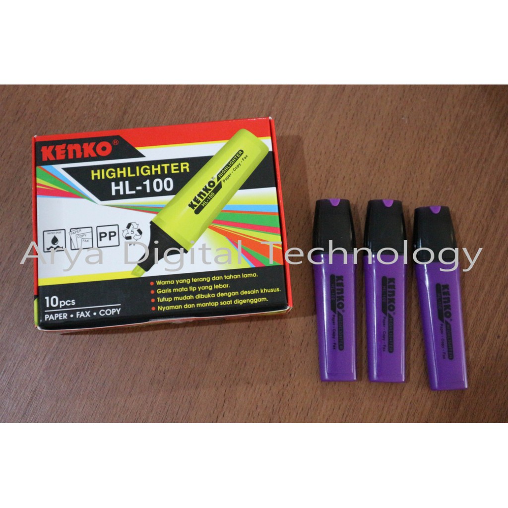 

Kenko Highlighter HL 100 Stabillo Spidol Penanda Warna Ungu