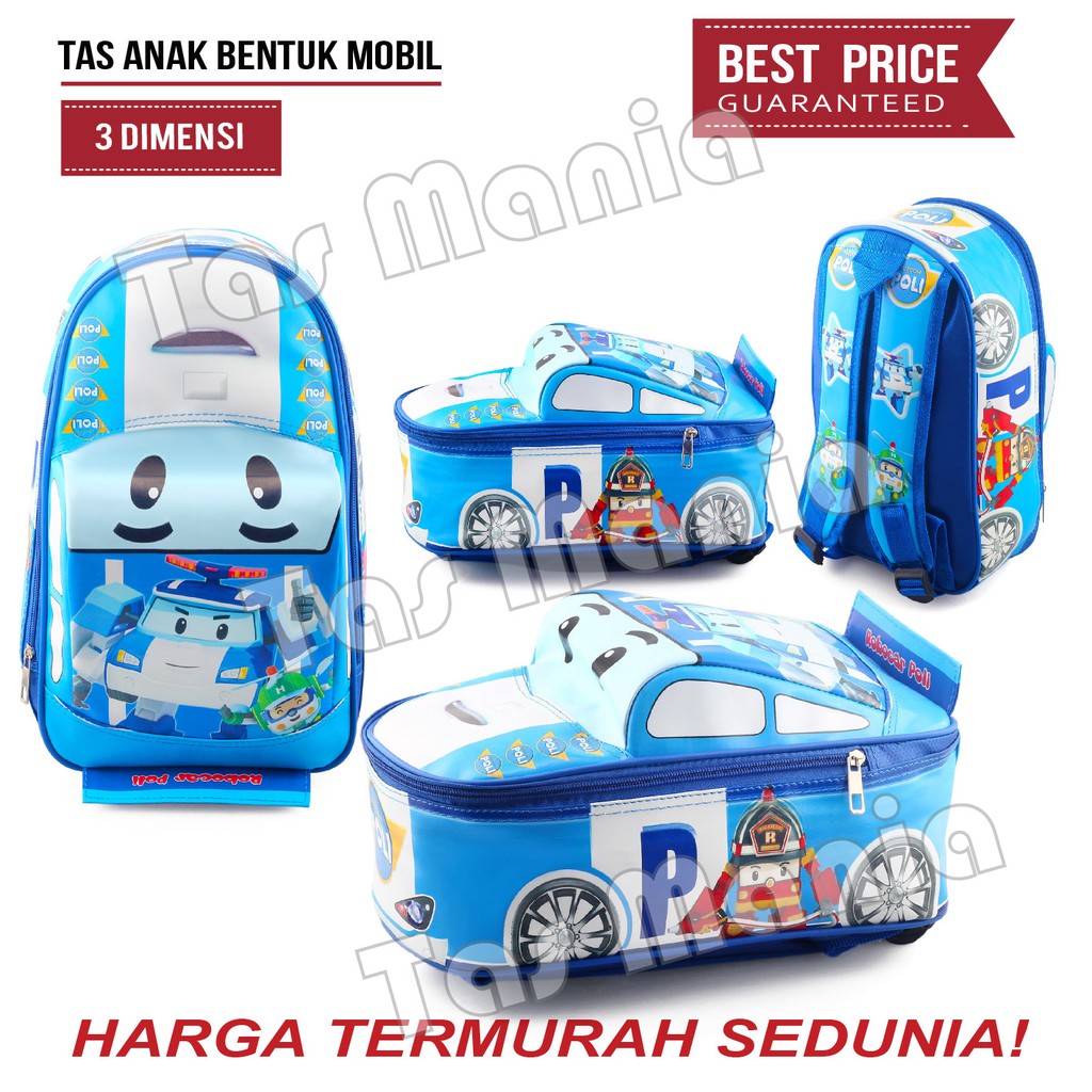 PTS -Tas Anak Cowo / Laki Laki Karakter - Bentuk Mobil - Ransel Sekolah Anak TK Tas Mobil On The Road .PT