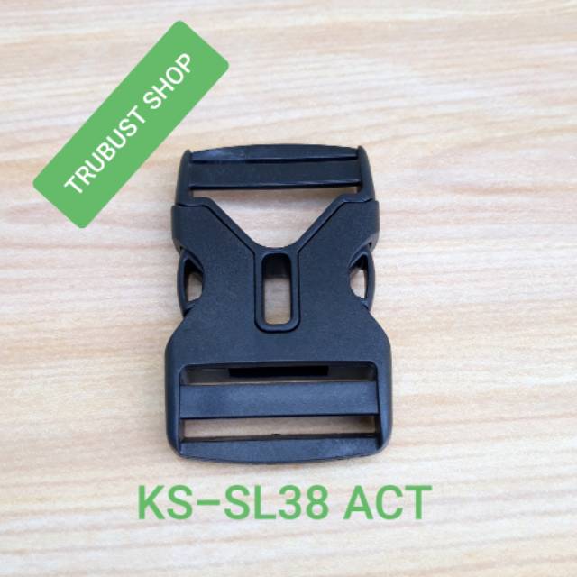 Kunci sodok buckle 3.8cm acetal warna hitam jual ecer per 1pc