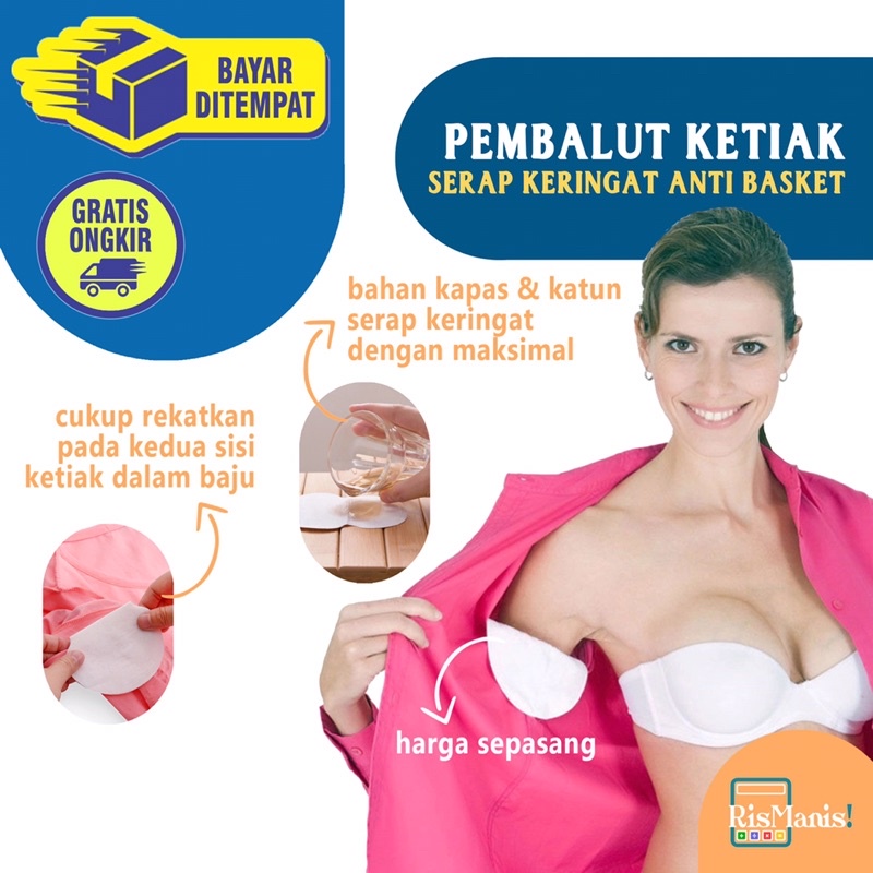 UNDERARMS SWEAT PADS - Bantalan Deodoran Ampuh Penyerap Keringat Ketiak Anti Basah Bebas Bau Badan