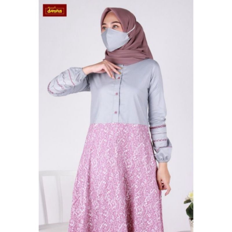 Abaya Terbaru Dannis A210312 Fashion Muslim Dress Gamis Dewasa Wanita