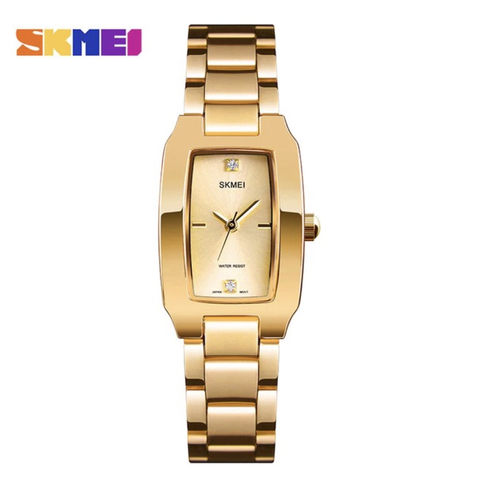 Jam Tangan Wanita / SKMEI 1400 KECIL Analog Stainless Steel / Jam Tangan Analog Original / SKMEI-Emas