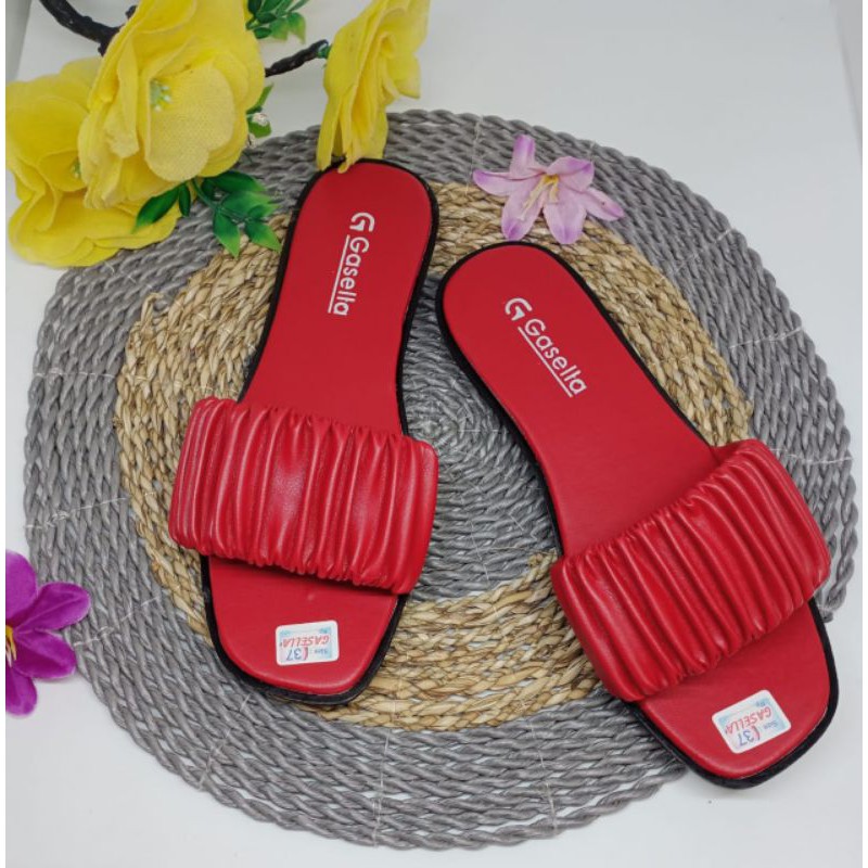 Sandal slop/sandal gasella/sandal murah/sandal wanita/sandal cewek/slop-Maroon