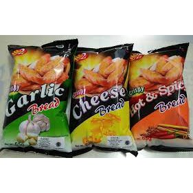 [HALAL] Win2 Crispy Snack Bread Cheese / Garlic / Hot&amp;Spicy 65gr Snek Roti Panggang Win Win