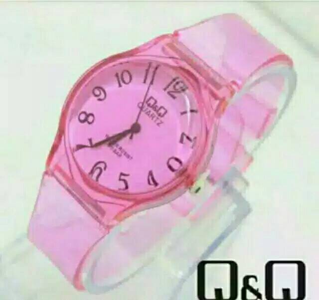 Jam Tangan Anak Wanita Analog Q&amp;Q Jelly Transparan Rubber