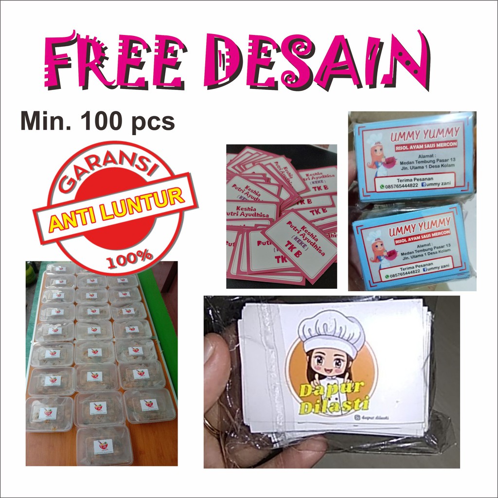 

(min. 100 pcs) Stiker Label Usaha Stiker Kemasan Stiker Produk Uk 4x6 cm