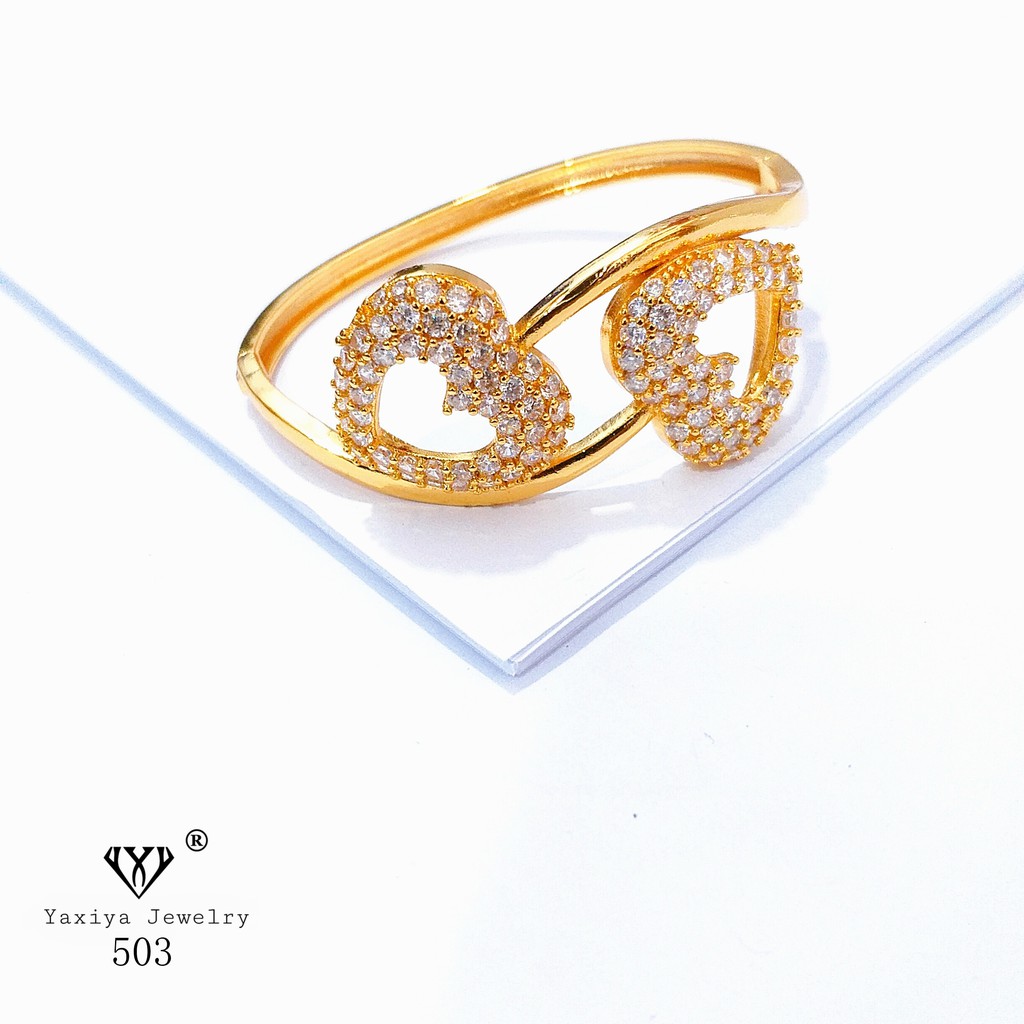 

Gelang Lapis Emas Love Perhiasan Imitasi Gold 18K Yaxiya Jewelry 503