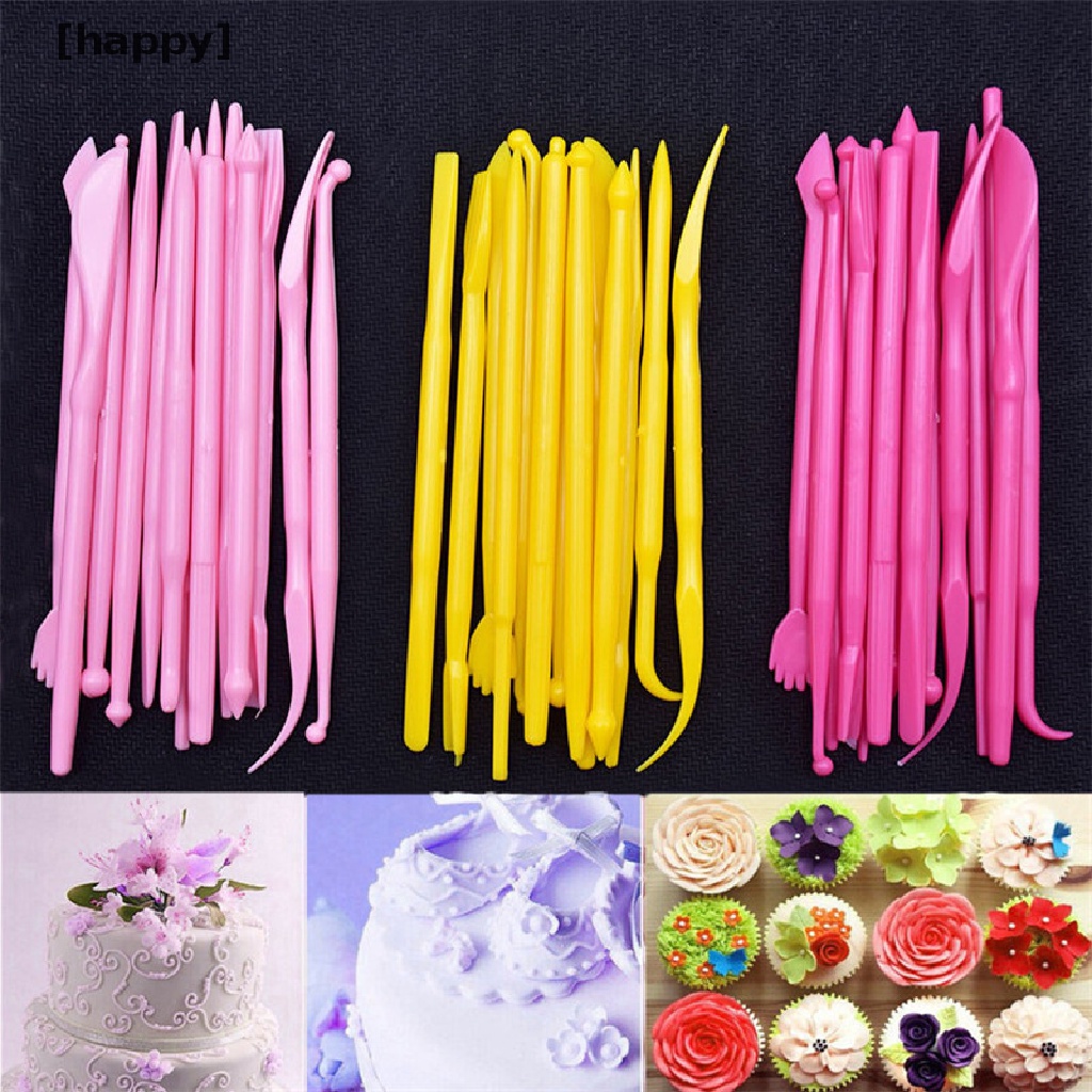 HA Cake Carved 14pcs Fondant Cake Sugar Flower Sculpture Group Shaping Baking Tool ID