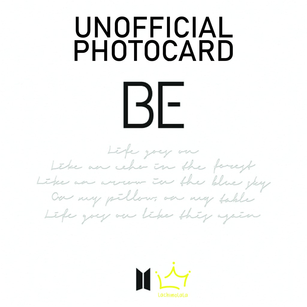 BTS PHOTOCARD BE SET UNOFFCIAL