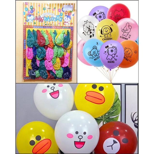 [40pcs] Balon Lateks Motif Korea Isi 40pcs Dekorasi Balon Party Ultah