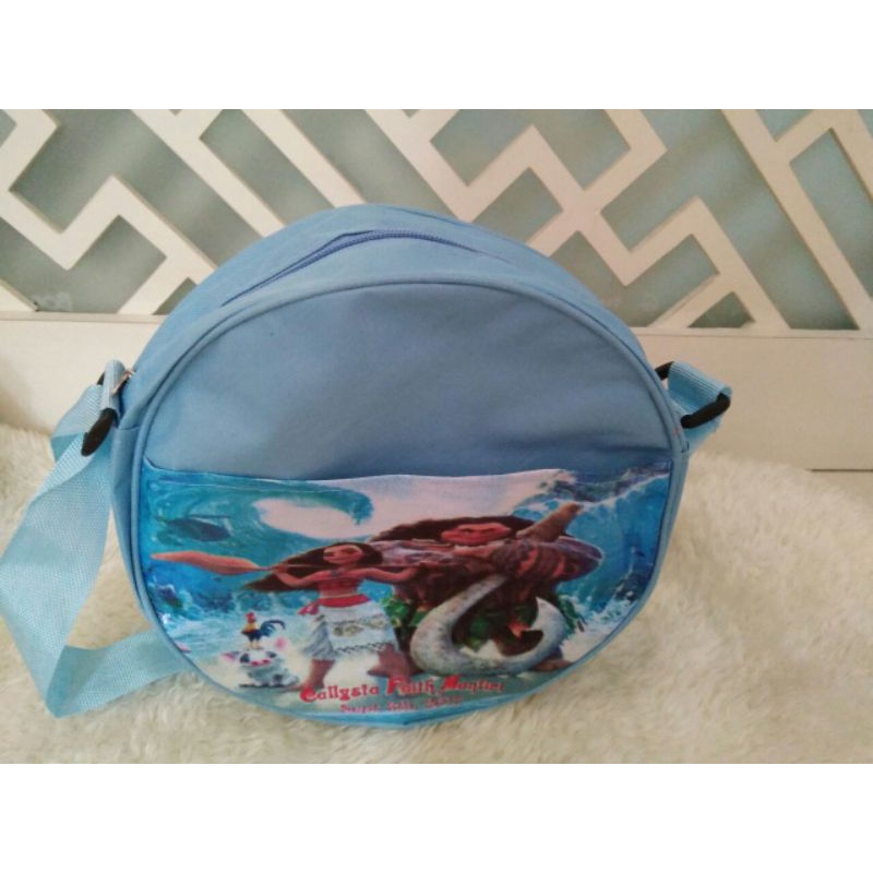 Tas selempang bulat custom tas ultah tas ulang tahun custom nama