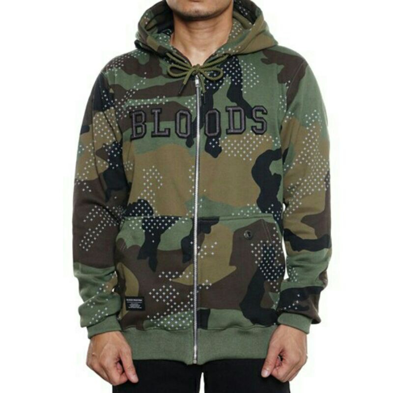 BLOODS SWEATER HOODIE ZIP FIGOW ARMY