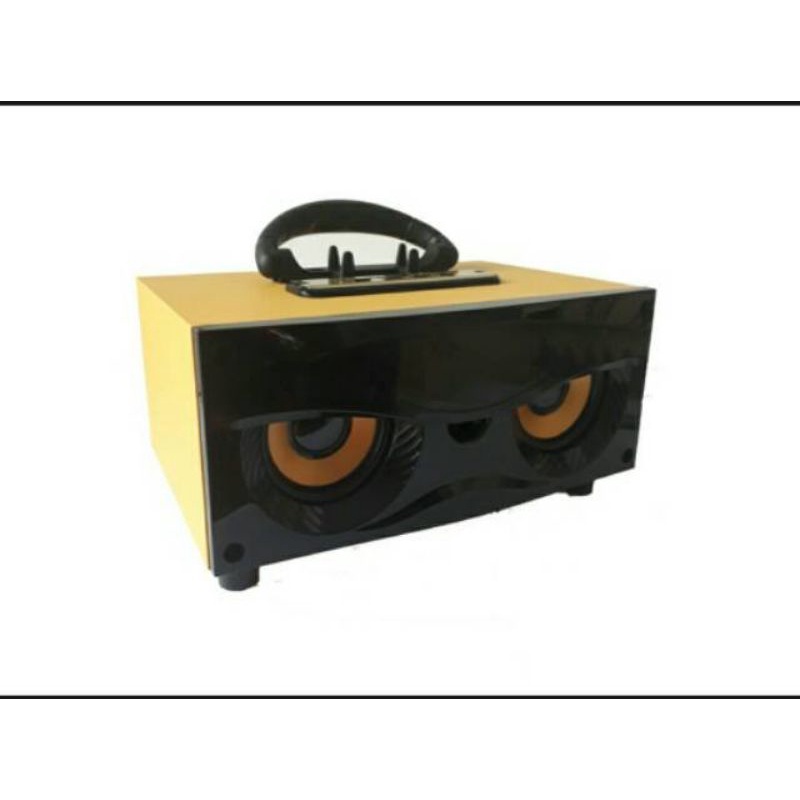 SPEAKER WIRELESS BLUETOOTH FLECO F5 F6 BT RADIO FM/SALON AKTIF PORTABLE SUPER BASS MP3 MOTIF KAYU