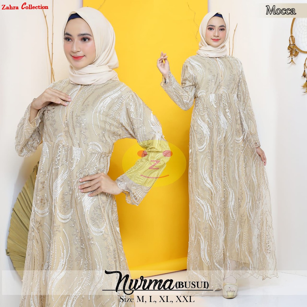 PROMO ABAYA TULLE MUTIARA BORDIR NURMA