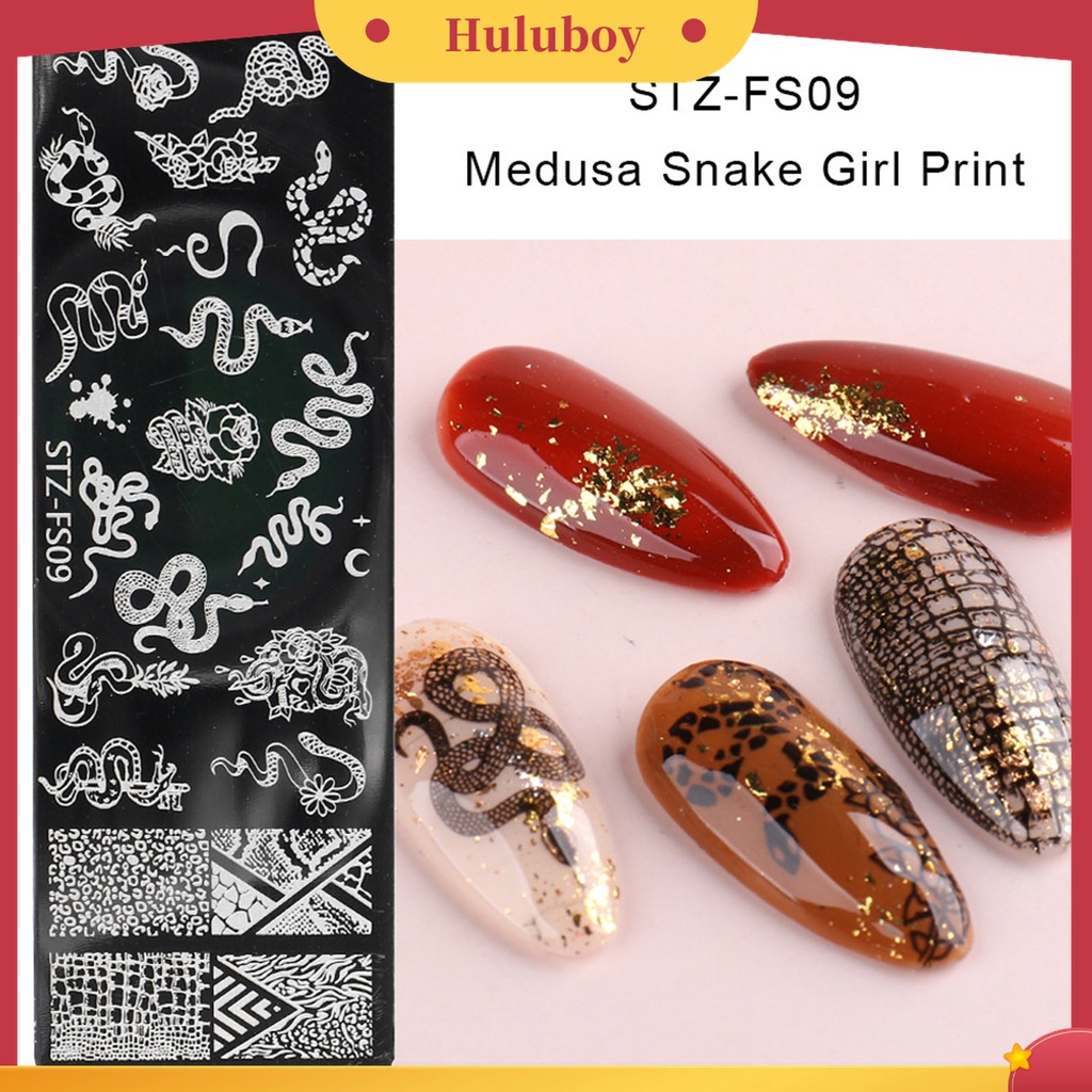 Huluboy Huluboy♡ Plat Stempel Kuku Motif Print Bunga Aneka Pola Anti Karat Untuk Nail Art