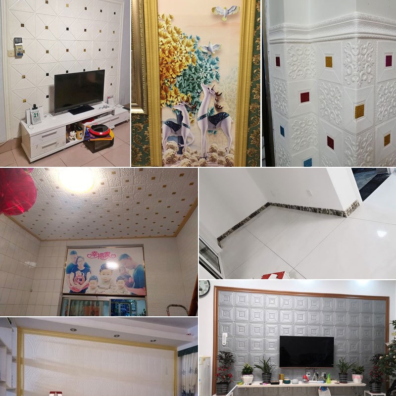 (COD)2.3 Meter 3D Stiker Dinding Dinding Perbatasan Hiasan Dinding Garis Perbatasan Hiasan Dinding Garis Skirting Garis Perbatasan Stiker Dinding Wallpaper Dekorasi Perekat Diri Tahan Air Strip-4