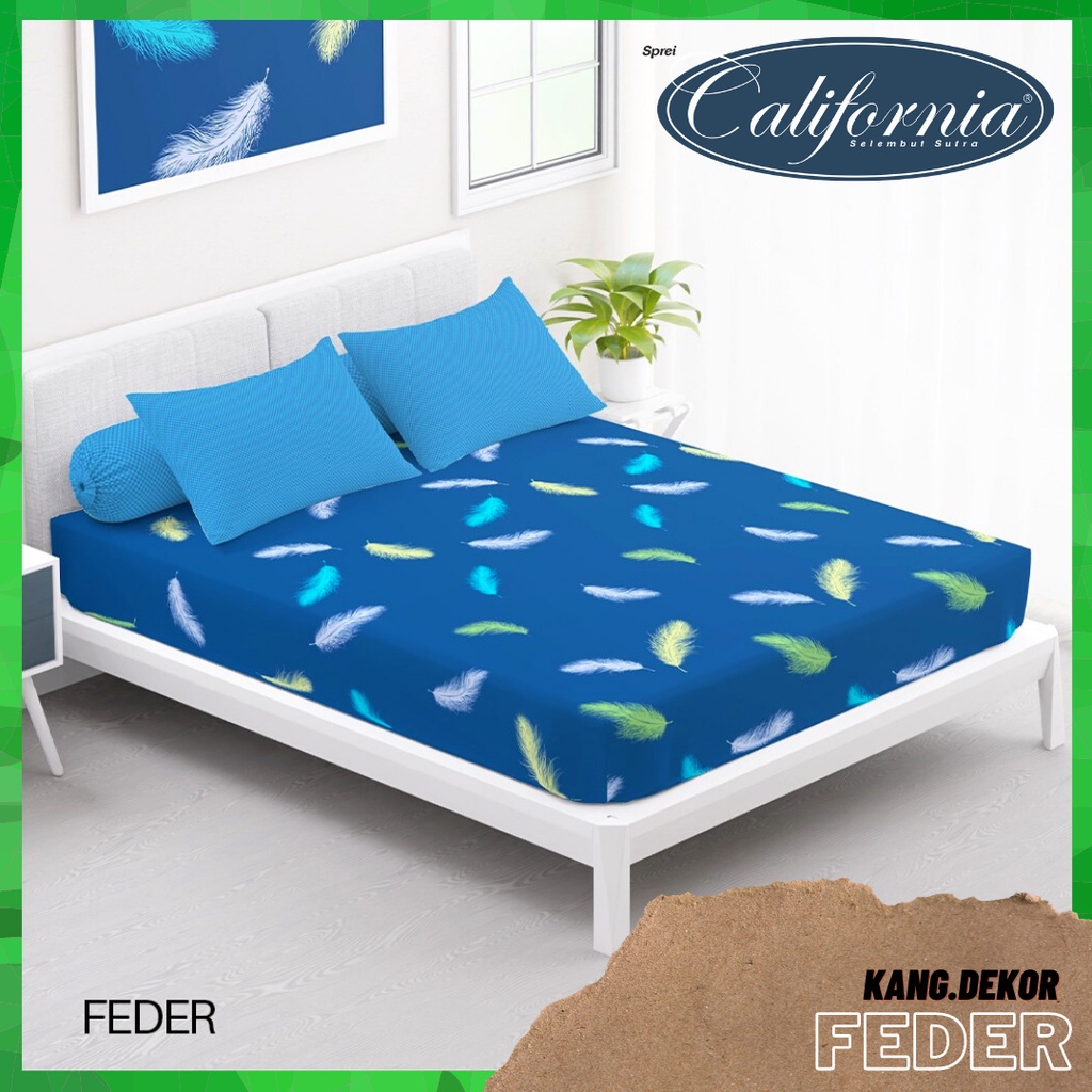 SPREI CALIFORNIA MOTIF FEDER QUEEN KING SINGLE SIZE 160X200 180X200 120X200 SPREI NO 1 2 3 MURAH SEP