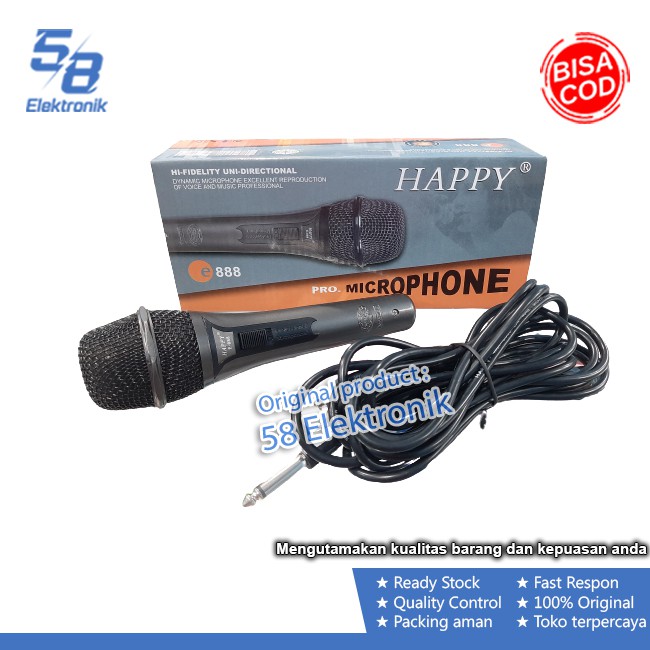 Mic Happy Art 999 E 888 E 808 Suara Bagus Ngebass Mikrofon Microphone Dynamic Bass Shopee Indonesia