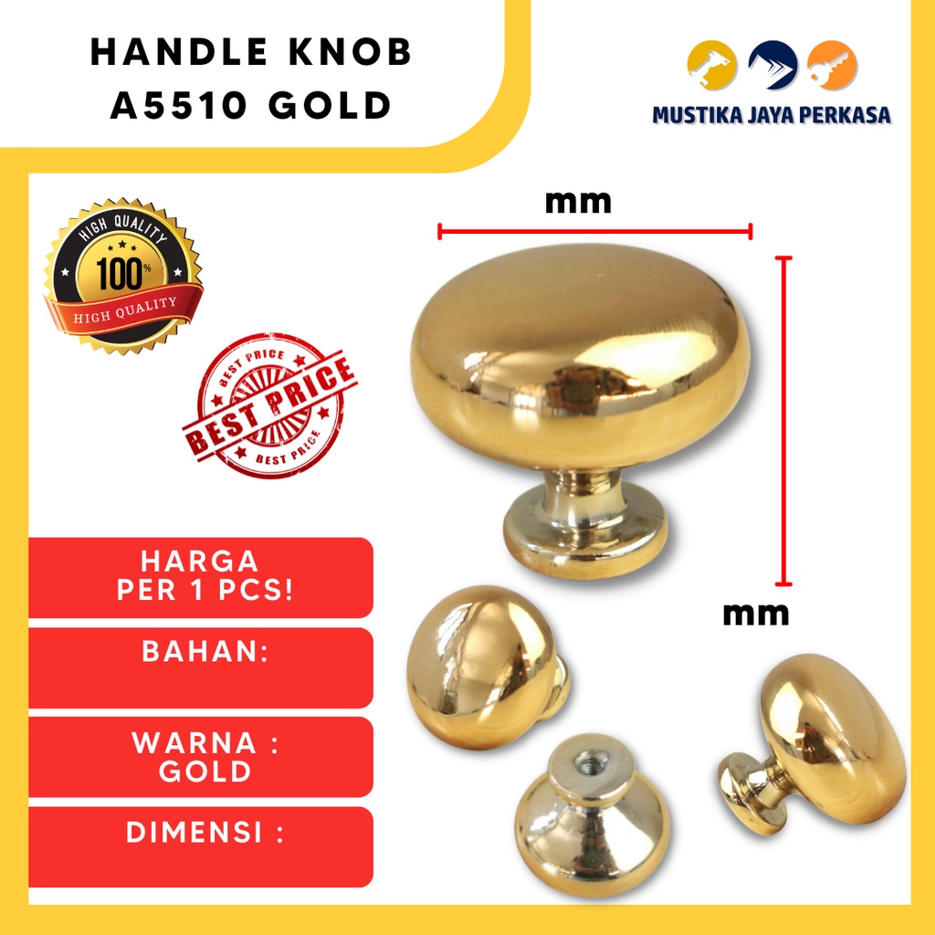 Handle Tarikan Pintu Laci Lemari Knob Besi Stainless A5510 Gold Hitam Silver Anti Karat Murah Mewah