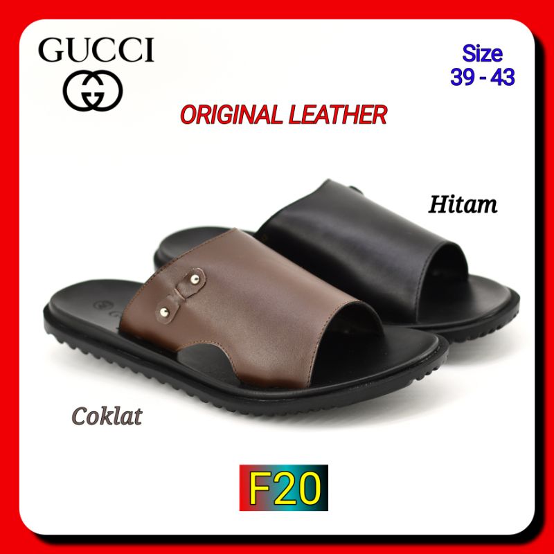 Sandal Pria GUCCI F20 Kulit Asli