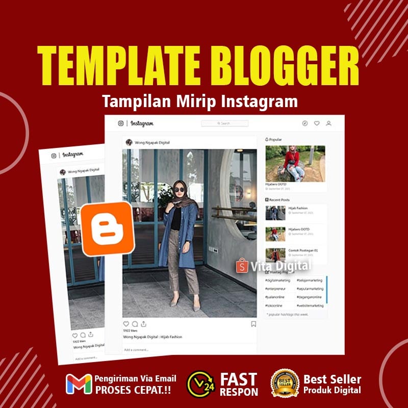 Blogger Template Mirip IG Keren untuk Blog | Template Blogspot