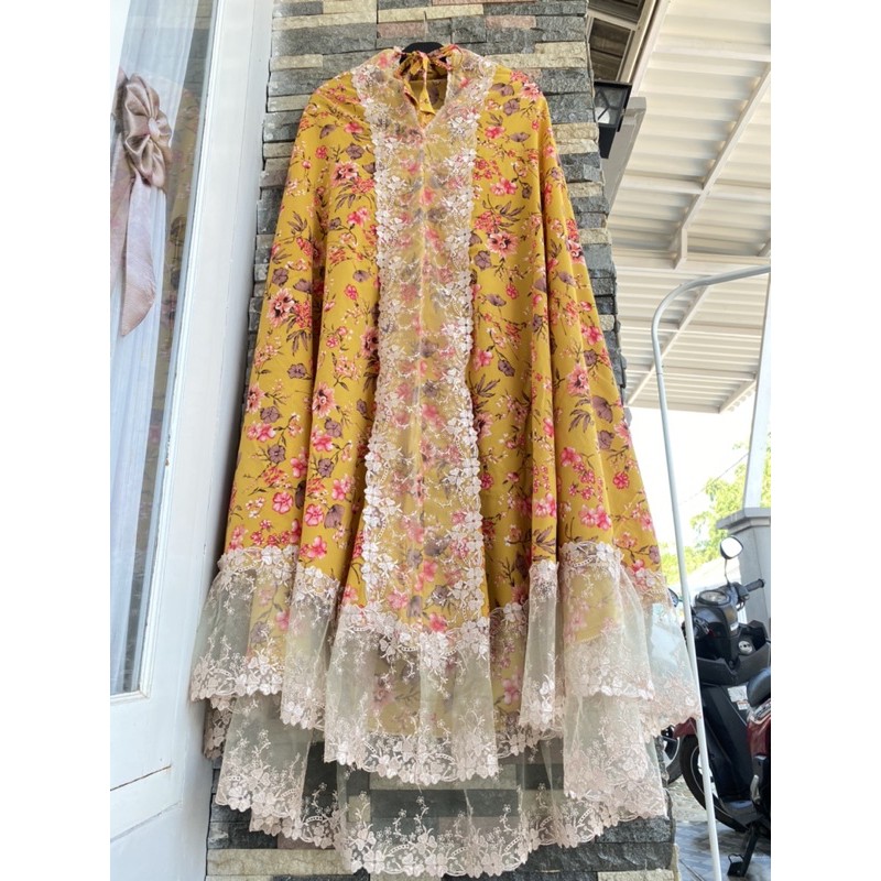 MUKENA CANTIK MOANA  MOTIF SHABBY / MUKENA REMAJA / MUKENA TRENDY / MUKENA MOTIF BUNGA