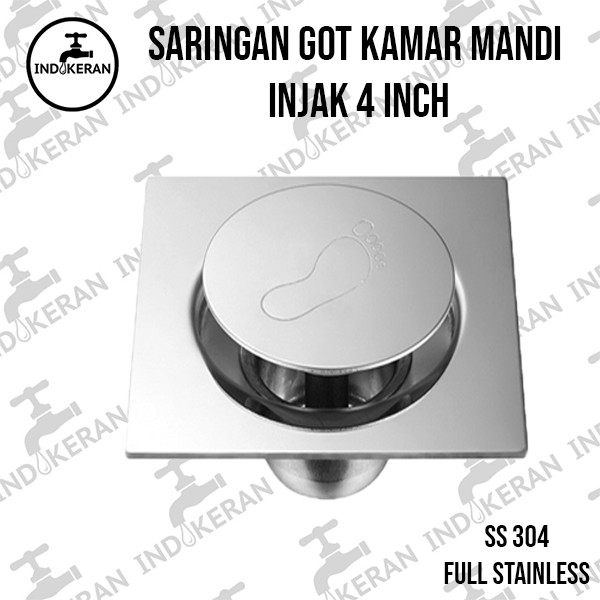 INDOKERAN - Saringan Got INJAK Stainless - 4 Inch - High Quality