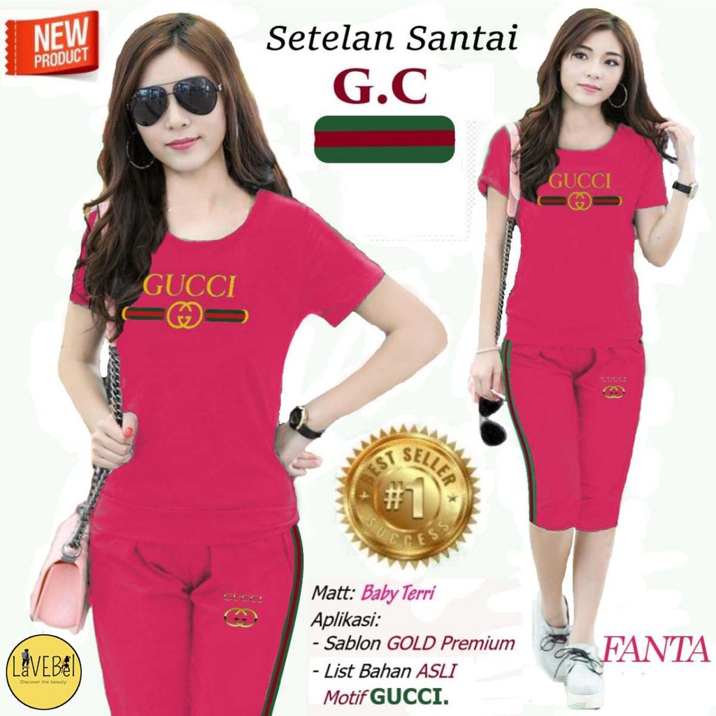 LVB - (GRATIS ONGKIR &amp; COD) Setelan Santai Wanita GISEL /uk. L - XL/Setelan Viral 2021/Pakaian Baju &amp; Celana Olahraga Senam Wanita Melar Adem/HOT PROMO SETELAN SANTAI TREND CICI CELANA PANTS/set wanita termurah/Set Olahraga Wanita Kasual/GUCCI/ LAVEBEL