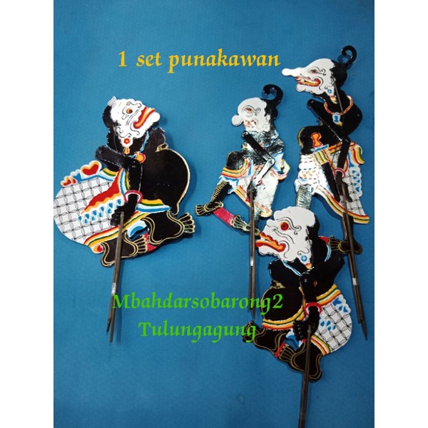 1 Set wayang karton Punakawan, Semar, Gareng, Petruk dan Bagong, wayang mainan, wayang murah, wayang