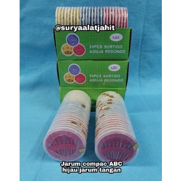 Jarum compact ABC #902 hijau jarum tangan bulat =rp.2.000/1pcs