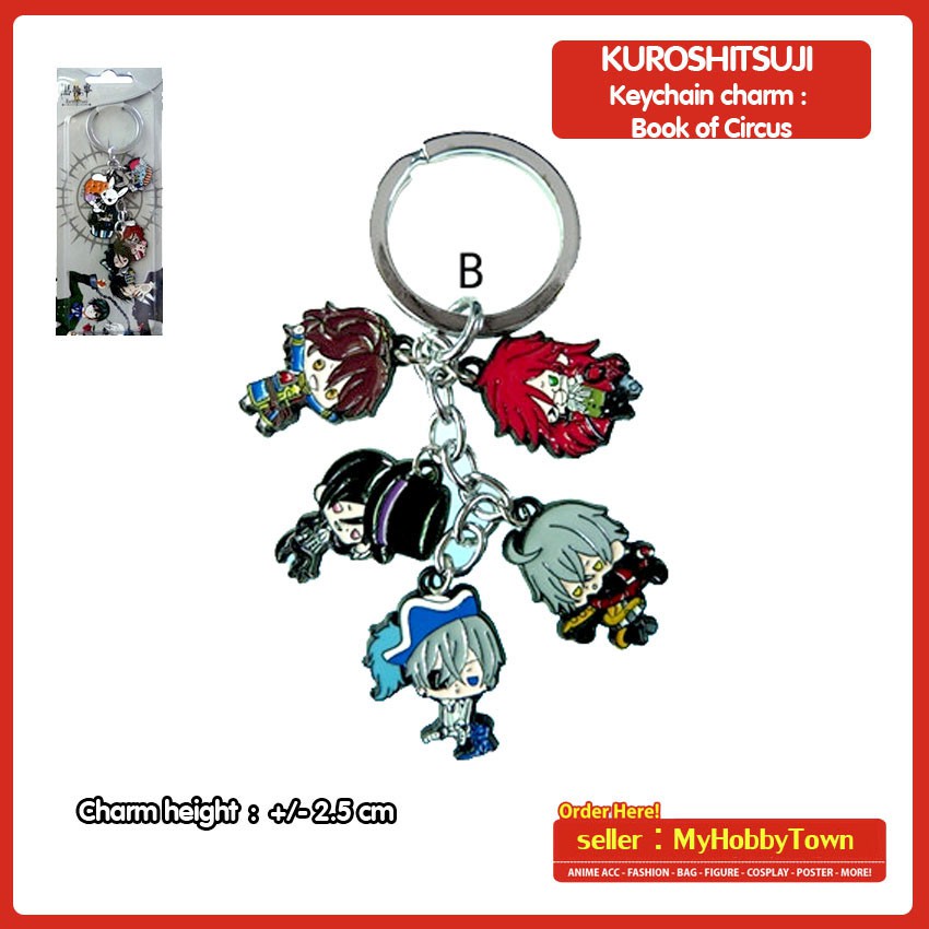 Gantungan Kunci Anime Charm Set Of 5 Kuroshitsuji Book Of Circus