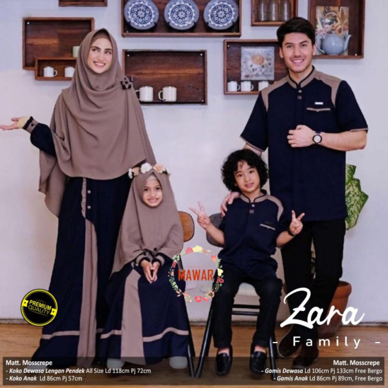 Realpict Zara Family Couple Syari ori Mawar Hijab